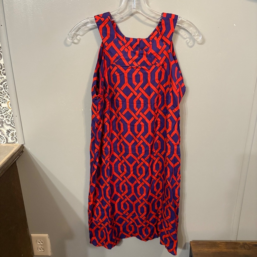 Escapada Red and Purple Geometric Pattern‎ Sleeveless Dress (XS)